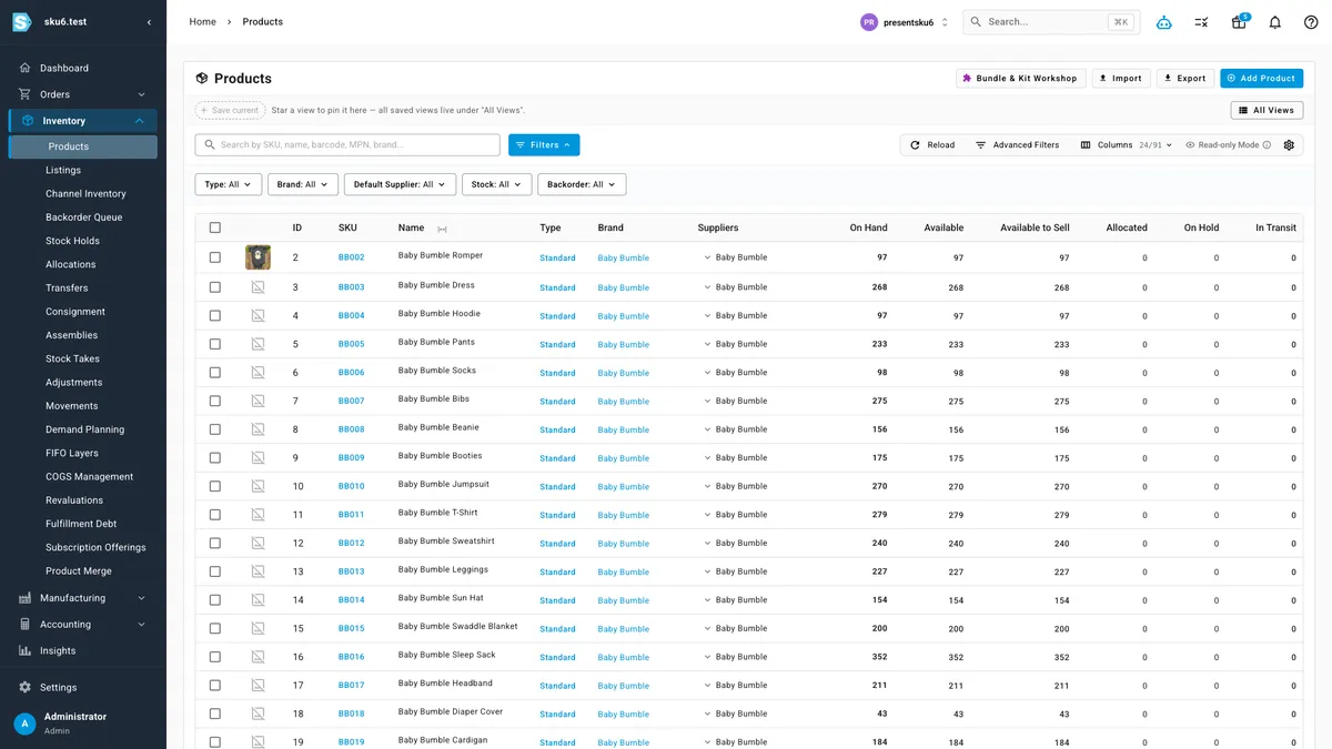 Product Information Management (PIM) for E-commerce — the real SKU.io interface