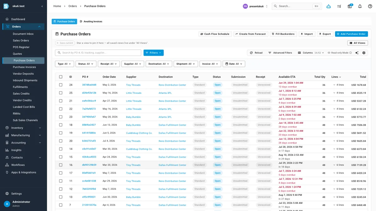 Make smart purchase decisions at the right time — the real SKU.io interface