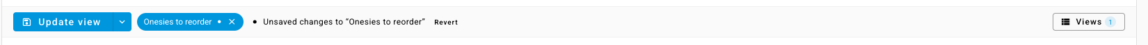 The views bar showing unsaved changes to an open view