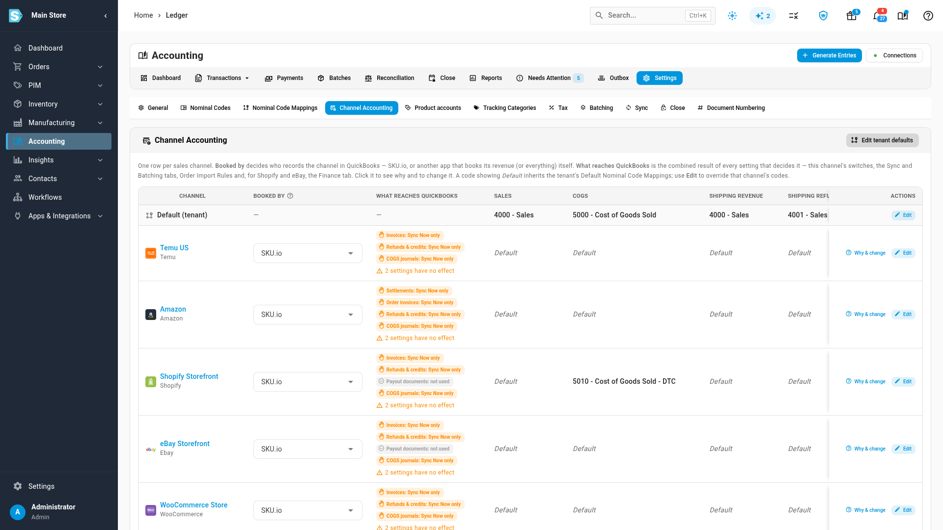 The Booked by column in Channel Accounting