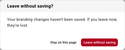 The Leave without saving? dialog