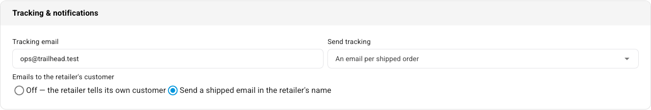 The Tracking &amp; notifications card