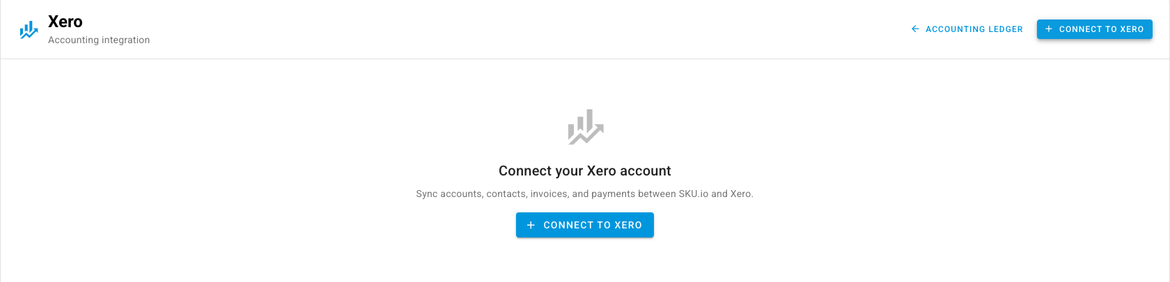 The Xero page before you connect