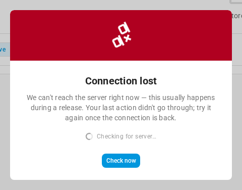 The Connection lost message