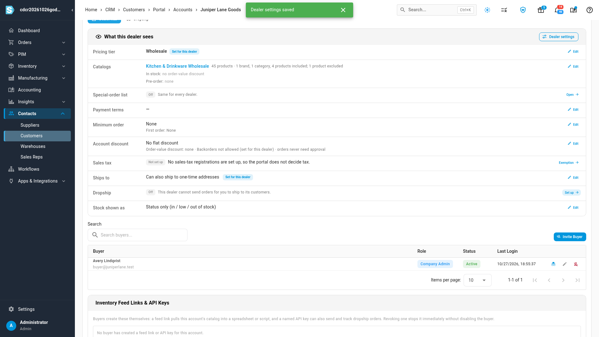 The Where buyers may ship choices in Dealer settings