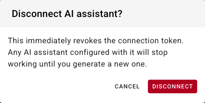 The Disconnect AI assistant confirmation dialog