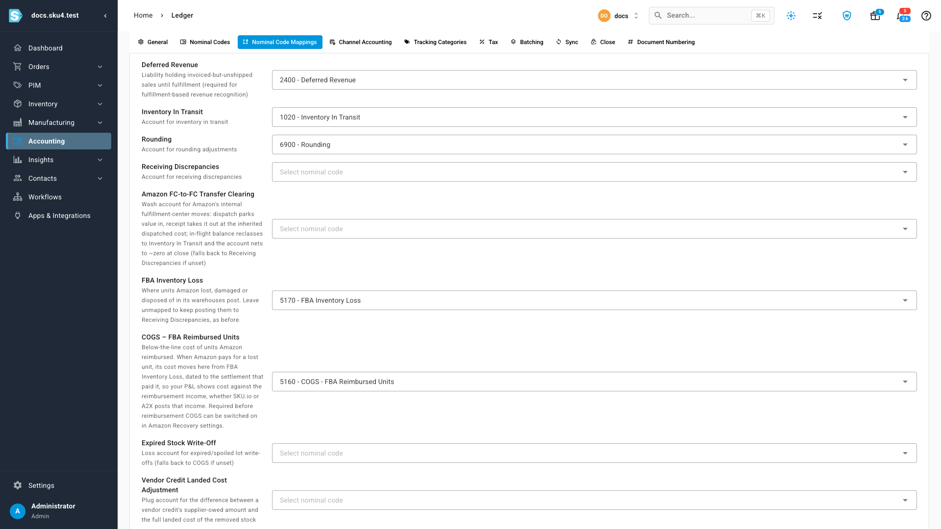 The FBA Inventory Loss and COGS – FBA Reimbursed Units mappings