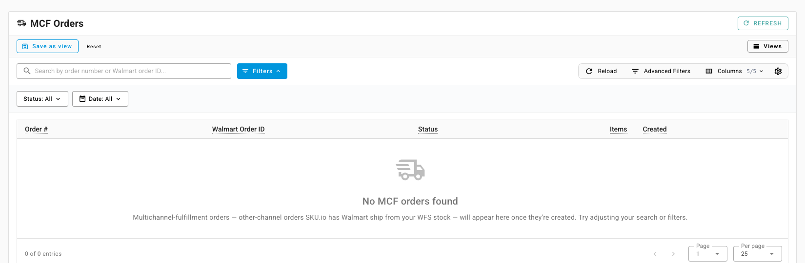 The MCF Orders list