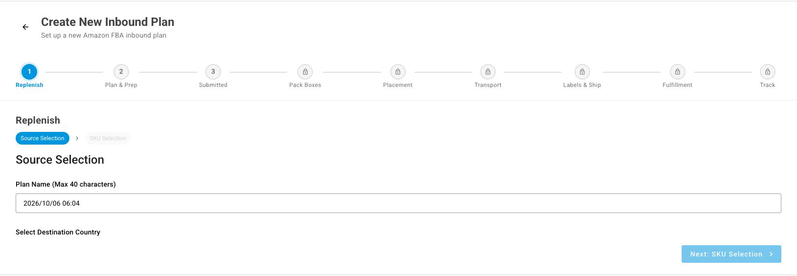 A new inbound plan on its Source Selection step