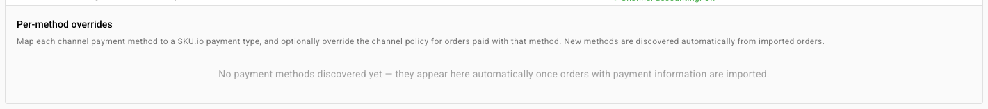 Per-method overrides for a store with no payment methods found yet