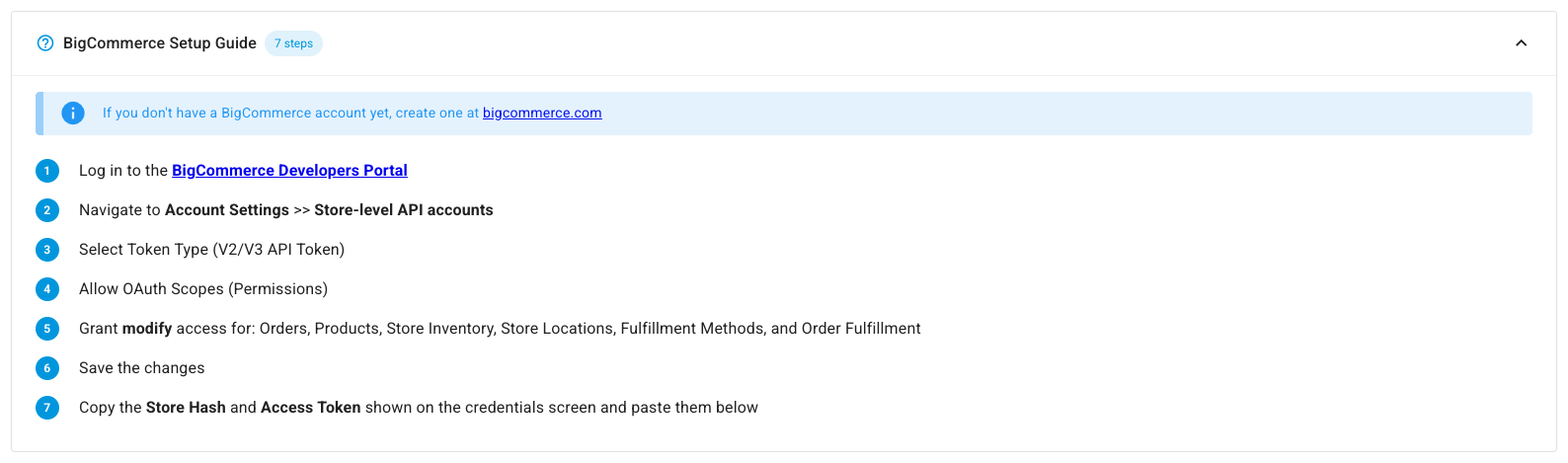 The BigCommerce Setup Guide with its seven steps