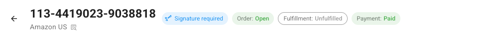The Signature required chip on an Amazon order