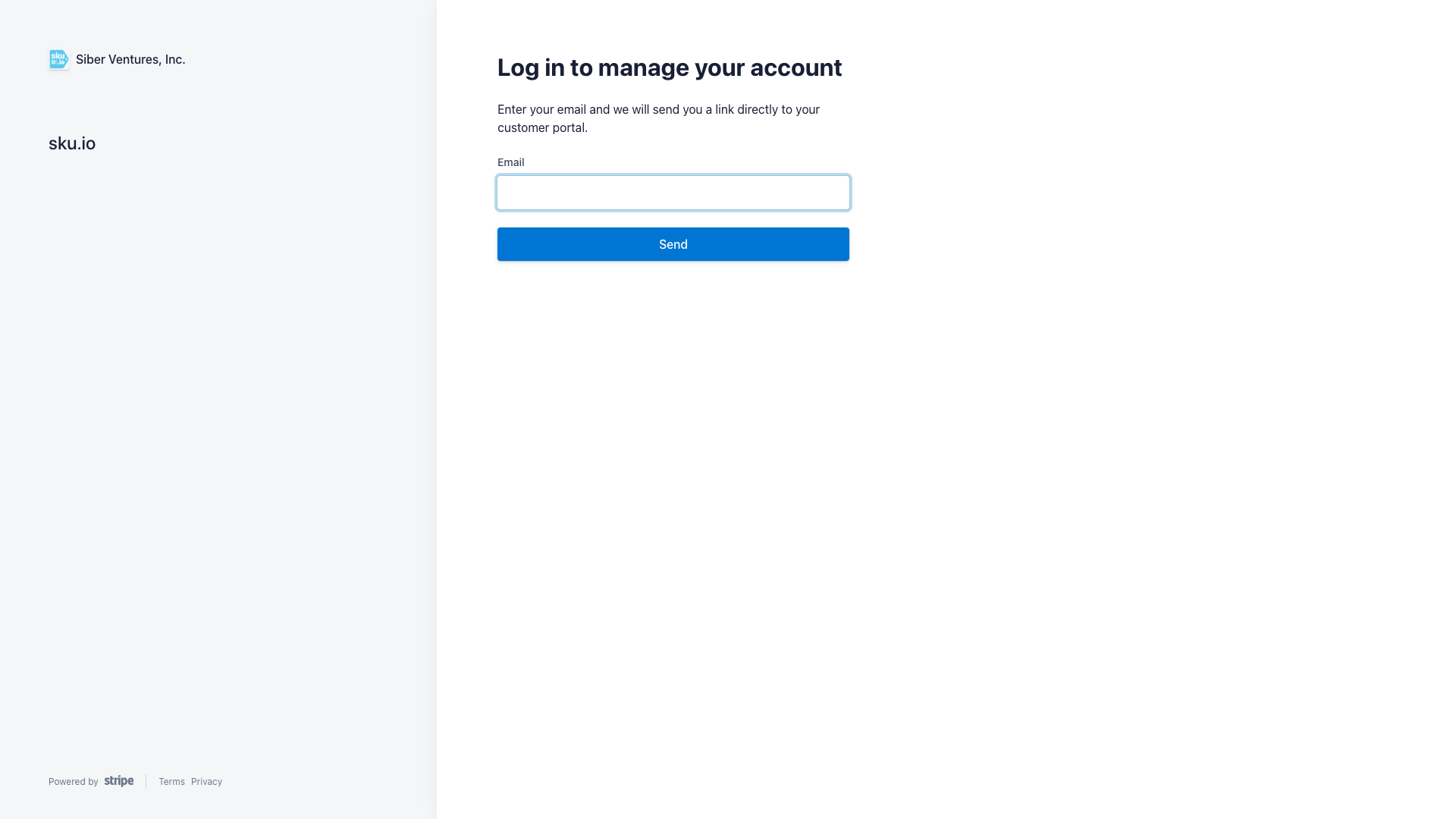 The billing portal sign-in page asking for your email