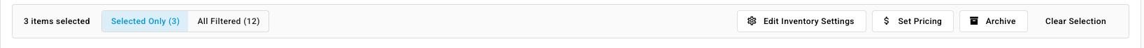 The selection toolbar with Set Pricing